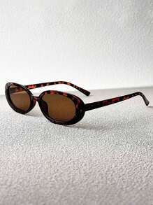 2 pièces Lunettes mode ovales à monture complète léopard pour femmes - Design en plastique parfait pour les vacances à la plage, les séances photo de rue et les tenues quotidiennes
