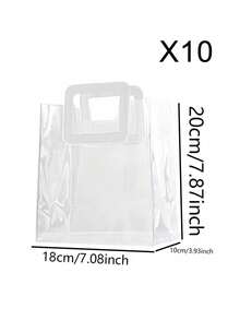 1pc/10PCS Thickened Transparent Pvc Gift Bag Wedding Favor Candy Box Handbag - Multicolor - View 11