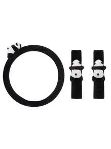 1-3pcs Cute Panda Car Steering Wheel Cover Shoulder Protection Plush Warm Handlebar Cover Internet Famous Car Interior Decoration Protective Cover