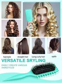 5pcs/2pcs/1pc New Straw Massaging Bounce Hair Brush, Best-Selling Curling Brush, Shaping Brush, Household Styling Brush, Anti- Hair Brush, Portable Brush, Volumizing Scalp Massage Hair Brush, Smooth Hair Air Cushion Brush, Must-Have For Back To School, Dorm, Home, Travel, Elegant Gift For Ladies, Suitable For Girlfriends, Family, Friends