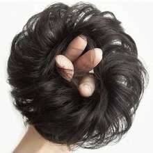 合成发夹凌乱发髻棕色发髻甜甜圈垫弹性发绳橡皮筋接发女士