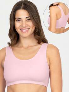 Fruit Of Loom Women's Multi-Pack Tank Top Style Sports Bra - Blue Gem Heather With Black/White/Black Hue - View 9