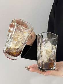 1 Stück unregelmäßig verdrehter Glassbecher, asymmetrischer nordischer Stil transparenter Kaffeebecher, geeignet für Zuhause oder Büro, passend für tägliche Zusammenkünfte, Geschenkbecher, Universalbecher, multifunktionaler Becher, Reiseessential, Sommeressential, tolles Geschenk, Halloween Geschenk, Weihnachtsgeschenk, Weihnachtsdekoration, Valentinstag