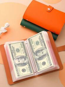 [Cash Storage]Cash Storage Notebook With 50pcs Of Inner Can Hold 100 Banknotes, With Banknote Photos, Stamps, Bank Card Storage Book A6 Large Capacity Cash Storage Notebook - Multicolor - View 5