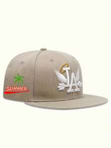 1pc Embroidered LA Hot-Stamping Flat Brim Baseball Cap, Outdoor Adjustable UV Protection Casual Hat Suitable For Spring Autumn Travel Beach Holiday, Men"S Sun Hat, Y2K Style - Baseball Cap - View 27