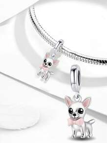 1Pc Fashionable Cute Pet Puppy Series Charm Bead Fit For Women Bracelets Bangles DIY Jewelry Making And Daily Outfit Matching Jewelry Decoration For Girls