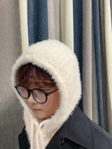 1 Piece/Multicolor; New Plush Balaclava, Unisex Solid Color Knitted Multi-Functional Fake Collar Hat Scarf One-Piece, Holiday Gift Choice Valentine's Day, Christmas, Birthday Gift