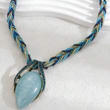 复古波西米亚风格复古水滴猫眼石项链毛衣链。 - 葉子 - 查看 17