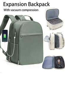 Vacuum Travel Backpack For Women Men, Airback Personal Item Carry On Backpacks Flight Approved Personal Item Travel For Men, Laptop Waterproof Work Compression Bags Casual Daypack Bag Essentials With Wet And Dry Separation Bag, More Than Ordinary Backpack A Can Of Compressed Air Pockets - 45*20*36cm - View 15