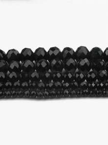Hạt pha lê Áo màu đen cắt cạnh 2/3/4/6/8/10/12mm Rondelle hạt rời dùng làm đồ trang sức, vòng tay, vòng cổ, khuyên tai, thiết kế túi xách - màu đen - Xem 5