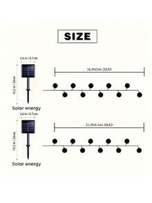 1 件摩洛哥球形太阳能灯串 - 20 个 LED 户外装饰，适用于花园、庭院、门廊、圣诞节、婚礼、派对闪烁仙女灯，具有 8 种模式，太阳能充电，镍电池，户外照明充满活力的户外灯太阳能充电灯