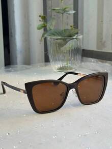 Women's Clip-On 2 In 1 Metal Leg With Shiny Small Size Polarized Lens Fashion Eyeglasses Frame 22428 - 玫瑰紅 - 查看 4