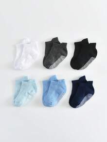 6 Pairs Non-Slip Ankle Socks For Baby Boys And Girls, Suitable For Infants And Children