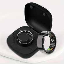 智能戒指，男女通用健身追踪器，血氧监测，血压监测，睡眠监测，计步，兼容和安卓系统，无需订阅费 - 黑色 - 查看 2