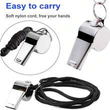 Stainless Steel Whistle, Loud Metal Whistle With Lanyard For Referees Coaches Lifeguards Survival Emergency Football Basketball Soccer Hockey - Multicolor - View 10