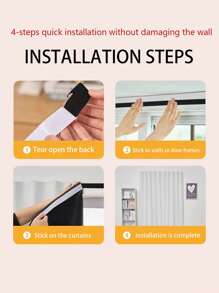 1pc Self-Adhesive Portable 100% Blackout Window Curtain, Drill-Free Blackout Cloth Suitable For Windows, Doors, Bedrooms, Basements - Heat Insulation, Dark Small Room Curtain, Can Be Used Year-Round
