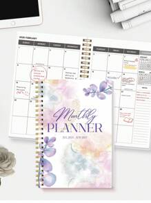 1pc 24-Month Student Monthly PLanner For Back To School, PINK 2025-2027 Modern Academic Calendar Weekly Planner With Deadlines,Oversized Grids & Notes For Students,Teens,Office School Supplies