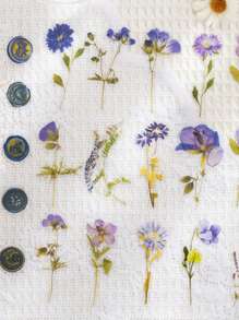 40 adesivos decorativos com estampas florais artísticas, material escolar, volta às aulas
