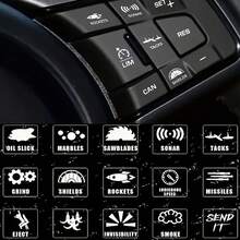 15 件创新汽车仪表板按钮贴纸套装 - 自粘乙烯基，适用于仪表板和控制面板，可重复使用且有趣的图标装饰 - 适合汽车爱好者和 DIY 爱好者，为您的车辆增添个性化，适用于汽车、卡车、笔记本电脑等各种用途