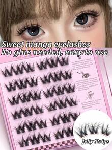 36簇预粘睫毛 10-14mm 漫画免胶睫毛 3D蓬松大卷假睫毛 纤细蓬松浓密睫毛 W形浓密卷翘睫毛 无需胶水 睫毛化妆工具 适合初学者日常使用 睫毛簇、睫毛簇、单根睫毛、睫毛、假睫毛 - C - 查看 7