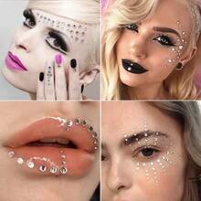 3108 Pcs Rhinestone Stickers Clear F Gems Stick On Self Adhesive Rhinestones Bling Jewel Stickers Stick On Rhinestones Gem Stickers For Crafts Hair F Makeup Decoration Assorted Sizes - B-ClearGems - 查看 3