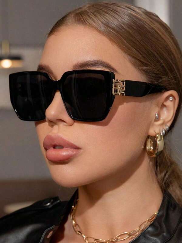 Vintage Square Oversized Thick Frame Plastic  Fashion Classic Outdoor Travel Beach Vacation Uv Protection Eyewear  Beach Sun Glasses Beach Accessories For Women Sun Glasses  Shades Basics And Suit For Sweater Jeans Sweatpants Hoodie Jackets Dress And Long Sleeve Shirt Fashionable Shade Elegant Outfit Family Outings Travel Vacation Holiday For Summer Beach Vacation,Outdoor,Travel