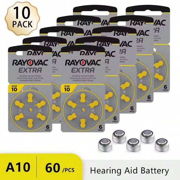 Hearing Aid Batteries 10 A10 10A ZA10 10a PR70 Rayovac Extra UK Zinc Air Button Ear Aid Batteries For Hearing Aids 10