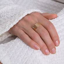 Three-Turn Adjustment Ring With 18k Gold Plating - Vàng - Xem 1