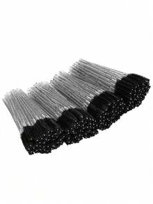 100pcs/70pcs/50pcs/25pcs Disposable Mascara Wands, Eyelash Brushes, Eyebrow Crystal Gloss Eyelash Brushes, Eyelash Extension Makeup Tools - Black - View 12