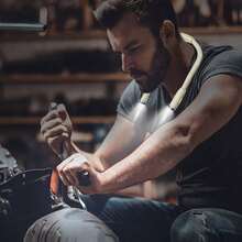 1pc LED Neck Hanging Light, USB Rechargeable/Battery Powered Reading Lamp, Student Eye Protection Lighting, Outdoor Night Running Portable Headlamp, Creative Work Light