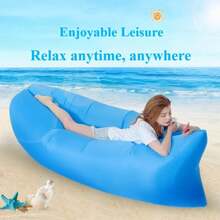 Portable Inflatable Air Sofa Bed - Compact Lounge Sofa For Camping, Beach,Party Lightweight Water-Resistant Outdoor Furniture - Purple - View 2