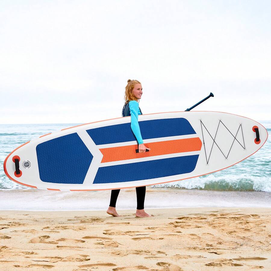 Tabla de paddle surf inflable OLIXIS, ultraligera, con accesorios premium, cubierta de EVA ancha, estable y antideslizante, ideal para jóvenes y adultos de todos los niveles. - Naranja - Ver 1