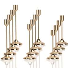 12pcs/Set European Style Romantic Candle Holders Set, Polished Metal Tabletop Candle Holders Suitable For Pillar And Cone Candles, Elegant Centerpiece Decoration For Christmas, Halloween, Easter, Thanksgiving, Home, Wedding, Party, Anniversary