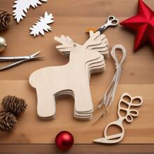 Rebanadas de madera decorativas con grafitis pintados a mano por estudiantes, diseñados según la Navidad, adornos creativos para fiestas, pequeños adornos de madera, útiles escolares, de vuelta a la escuela