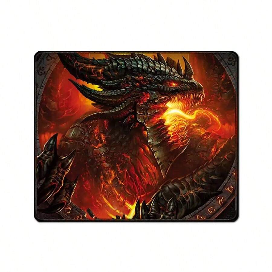 Tapete de ratón de goma antideslizante, diseño geométrico oblongo para juegos, accesorio de escritorio de oficina, 25*30 cm, tapete de ratón suave para computadora con patrón hexagonal,Alfombrilla de ratón cuadrada de caucho natural 3D, borde de bloqueo reforzado y resistente a la suciedad,Patrón aleatorio,Stock limitado, los diseños se enviarán aleatoriamente. - dragón - Ver 1
