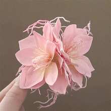 1 件紫色茉莉花仿花发夹，浪漫紫色茉莉花氛围侧刘海夹，适合摄影，温柔优雅的发饰，扁平爪夹，爪夹，发夹，发夹，发夹 - 彩色 - 查看 13