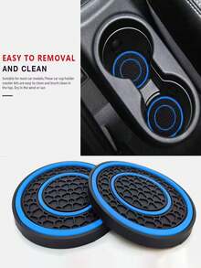 2 件装防滑防尘垫通用硅胶汽车杯架杯垫，适合大多数车辆 - 彩色 - 查看 15