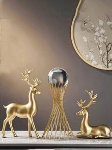 2 Pieces European Luxury Auspicious Elk Resin Ornaments, Home Lucky Decorations, Wine Cabinets, Porch TV Cabinets, Desktop Ornaments, Suitable For Home Decoration, Bedroom Decoration, Office And Students, Storage, Wedding Decoration, Home Decoration, Jewelry Storage, Party Decoration, The Best Gift.