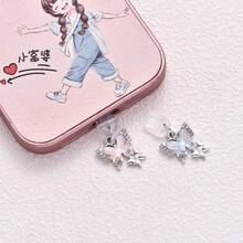 流行多色3D双层蝴蝶手机防尘塞，Type-C和Apple 16充电端口吊坠配件，防尘 - 彩色 - 查看 27