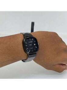 Men's Retro Vintage Classic Square Silver/Blue Watch - MSC ĐEN - Xem 7