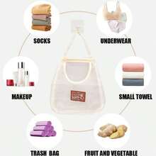 5pcs Space-Saving Hanging Mesh Underwear Sock Storage Bags - Lightweight Foldable Fabric - Multicolor - View 5