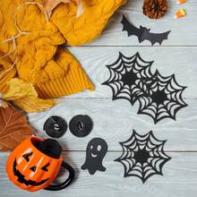 10pcs Spider Web Shape Coasters, Halloween Table Setting Accessories For Spooky Dinner Decoration And Party Fall Autumn,Christmas - Multicolor - View 4