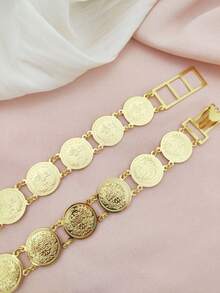 1pc Fashionable Moroccan Middle Eastern Ottoman Pattern Metal Waist Belt For Women, Adjustable Length Lobster Clasp Chain, Suitable For Weddings, Banquets, Festivals & Parties (2 Chain Pendants Randomly Sent) - Waist Chain - View 13