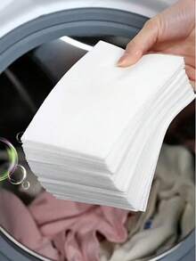 25 Sheets Color Catcher Sheets, Laundry Dye Trapping Sheets - Dye Capture And Color Transfer Prevention Laundry Papers, Non-Electrostatic, Suitable For Mixed Washing, Color Capture Laundry Sheets - Waterproof Absorbent Paper For Washing Machines, Suitable For Mixed Washing, Fragrance-Free, Laundry Supplies, Clothes Protection, No Residue Protection, Laundry Room Accessory, Suitable For Mothers And Wives, Gives Your Home A Clean Atmosphere, Random Colors - White - View 2