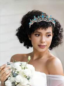 1pc Luxury Rhinestone Crown Headband, Fashion Versatile Crystal Diamond Crown Hair Hoop For Women, Suitable For Wedding, Party, Birthday, Adult Ceremony, Ball Pageant Hair Accessory