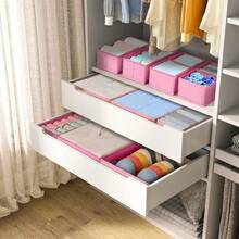 Organizadores plegables para bebé y almacenaje & Organizador de cómoda para dormitorio, Organizador de cajones de ropa, Organizador de armario - Organizador de cómoda de guardería para ropa interior, calcetines, baberos, etc. - Rosa - Ver 2