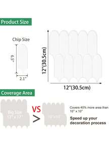 4/10 张即撕即贴防溅墙面装饰瓷砖，升级加厚设计，12 英寸 X 12 英寸自粘乙烯基墙砖，适用于厨房、浴室、房车、家居装饰墙纸墙贴房间装饰卧室客厅装饰 - 彩色 - 查看 5
