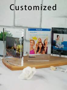 1pc Custom Acrylic Photo Decoration, Photo And Text Customization, Love Story, Family Photo, Valentine's Day Gift, Pet, Newborn Photo Customization, Bedroom And Living Room Decoration, Wedding Anniversary, Birthday Gift, Bedroom And Living Room Decoration, Christmas Gift - Multicolor - View 5