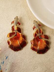 1 Pair Red Wedding Dress Ruffle Design Resin Goldfish Earrings - Betta Fish Earrings - View 17