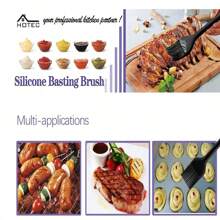 1 Stück hitzebeständiger Backen-Pinsel aus Silikon zum Auftragen von Öl, Butter, Sauce und Marinade, geeignet für Grillen, Backen, Kochen in der Küche